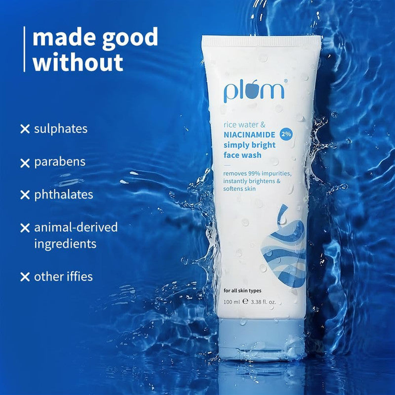 Plum Simply Bright 2% Niacinamide Face Wash with Rice Water