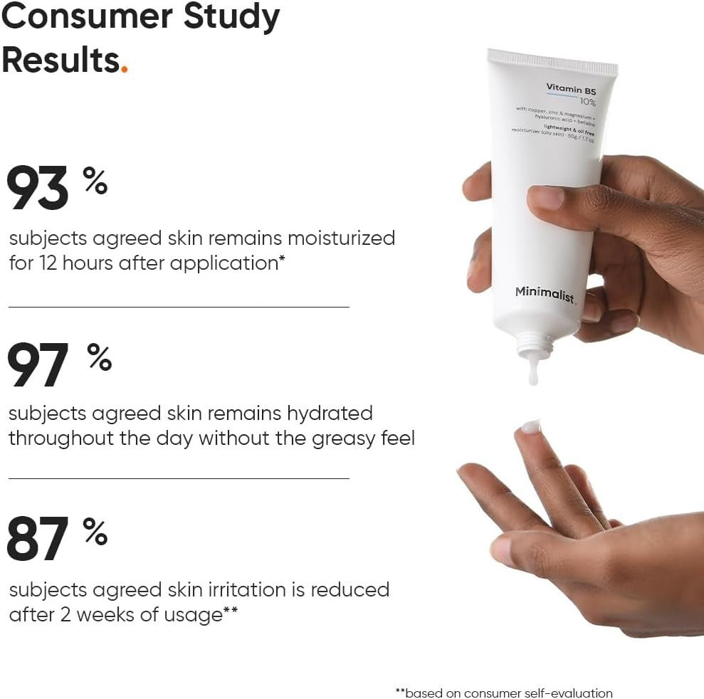 Minimalist 10% Vitamin B5 Oil-Free Moisturizer with Zinc, Copper, Magnesium & HA