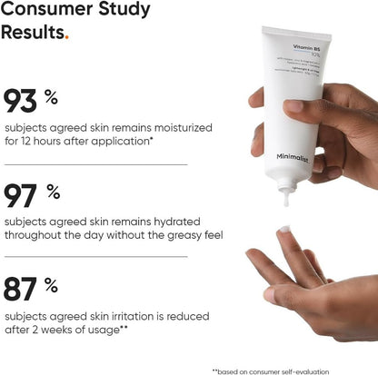 Minimalist 10% Vitamin B5 Oil-Free Moisturizer with Zinc, Copper, Magnesium & HA