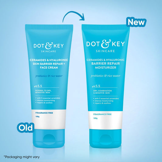 Dot & Key Ceramides & Hyaluronic Skin Barrier Repair Face Cream with Probiotics & Rice Water