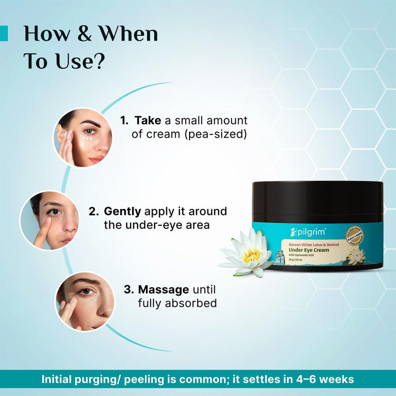 Pilgrim Retinol Under Eye Cream with Vitamin C & Hyaluronic Acid