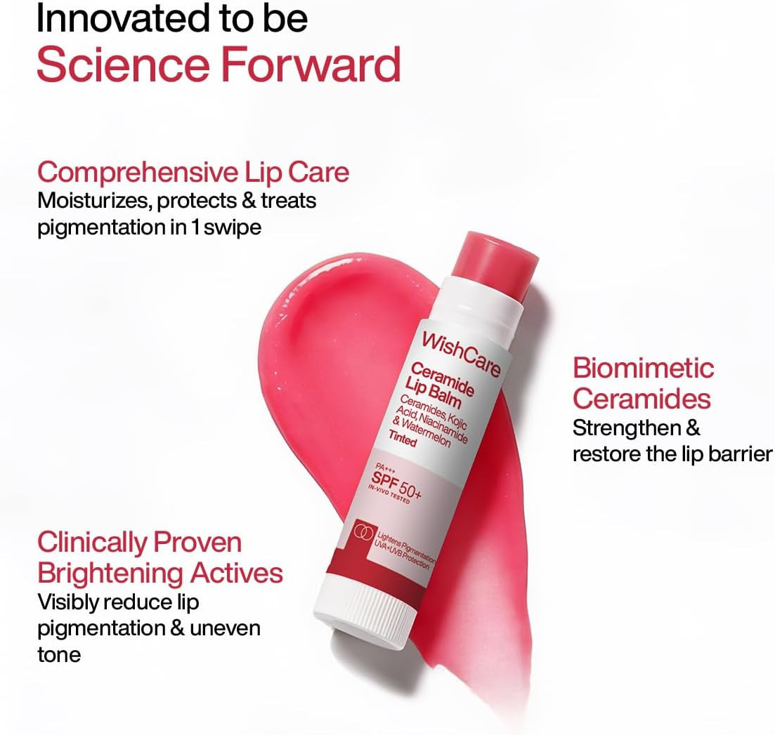 WishCare Tinted Ceramide Brightening Lip Balm SPF 50 PA+++