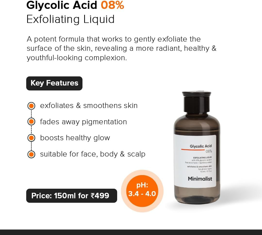 Minimalist 8% Glycolic Acid Exfoliating Liquid