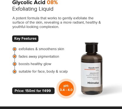Minimalist 8% Glycolic Acid Exfoliating Liquid