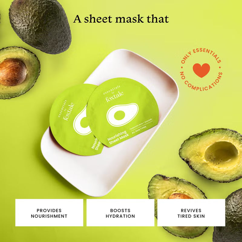 Foxtale Nourishing Sheet Mask – Hyaluronic Acid + Avocado