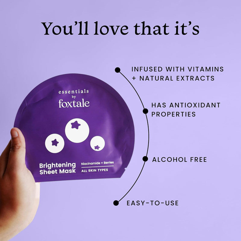 Foxtale Brightening Sheet Mask – Niacinamide + Berries