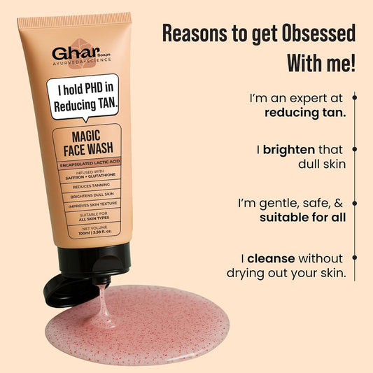 Ghar Soaps Magic Face Wash with Sandalwood, Saffron & Glutathione