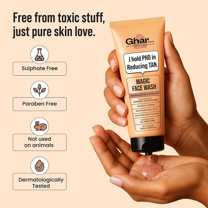Ghar Soaps Magic Face Wash with Sandalwood, Saffron & Glutathione
