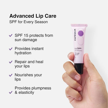 Cureskin Lip Balm SPF 15 with Amino Acids, Shea Butter & Vitamin E
