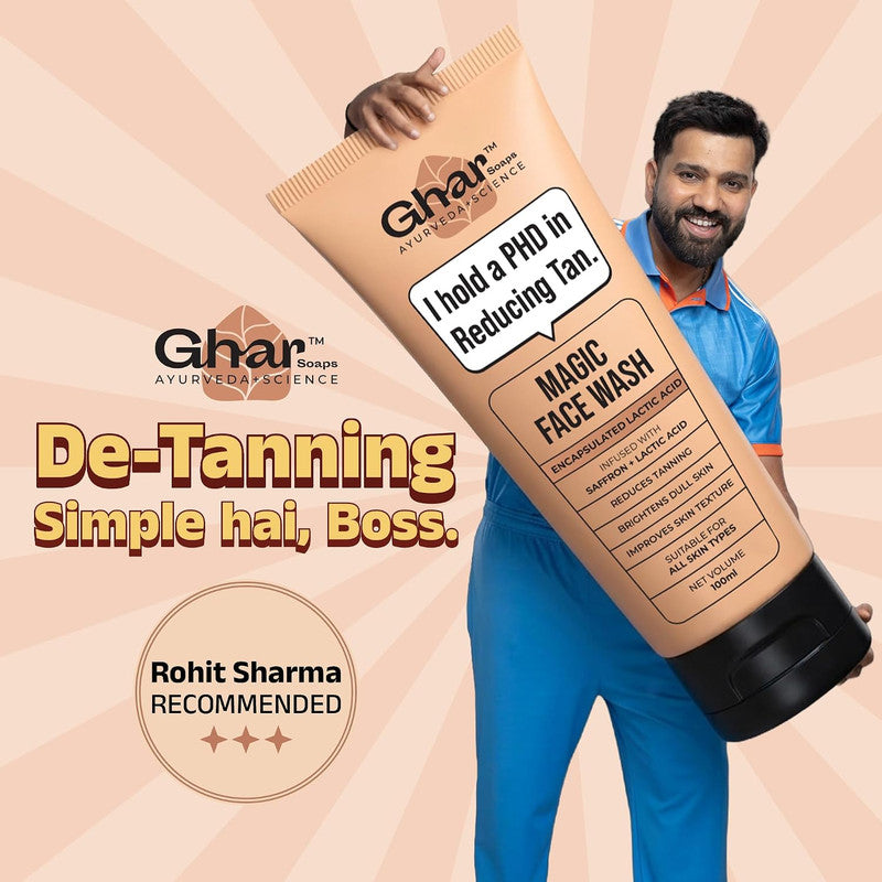 Ghar Soaps Magic Face Wash with Sandalwood, Saffron & Glutathione