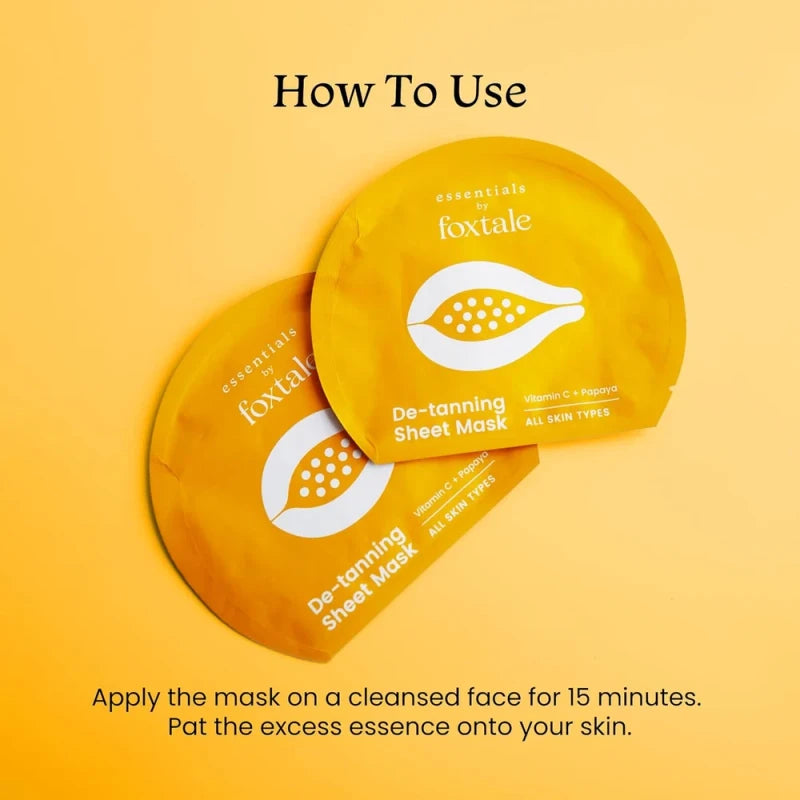 Foxtale De-Tanning Sheet Mask – Vitamin C + Papaya