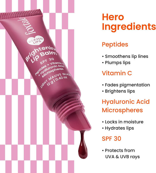 Foxtale Glazed Lips Brightening Lip Balm – Light Mauve Glaze – 12g