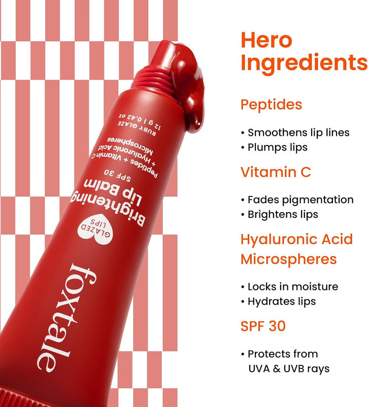 Foxtale Glazed Lips Brightening Lip Balm – Ruby Glaze – 12g