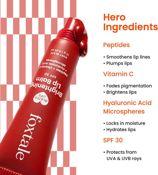 Foxtale Glazed Lips Brightening Lip Balm – Ruby Glaze – 12g