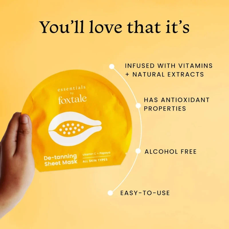 Foxtale De-Tanning Sheet Mask – Vitamin C + Papaya