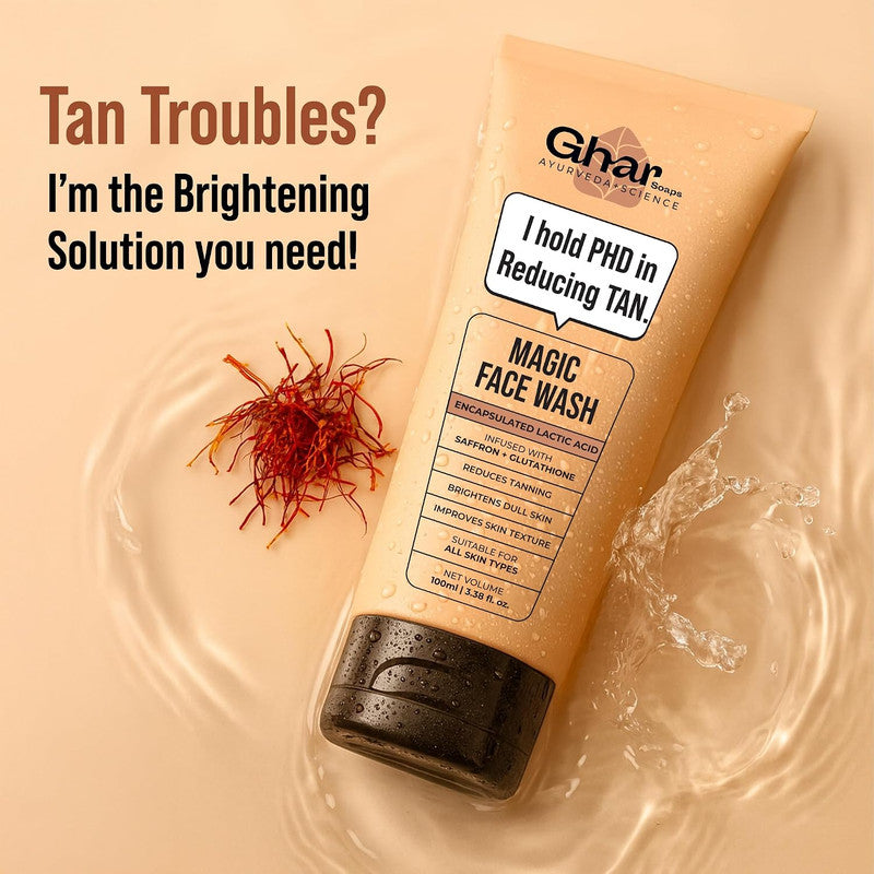 Ghar Soaps Magic Face Wash with Sandalwood, Saffron & Glutathione