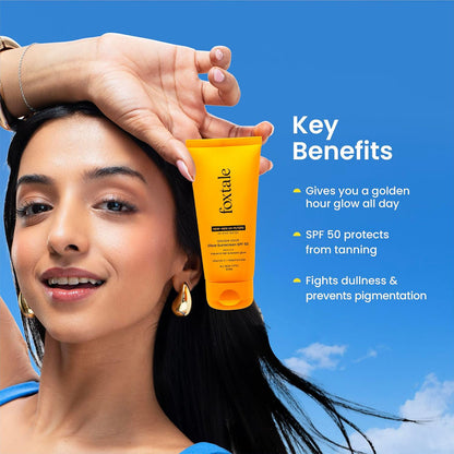 Foxtale Golden Hour Glow Sunscreen SPF 50 PA+++ – 80ml