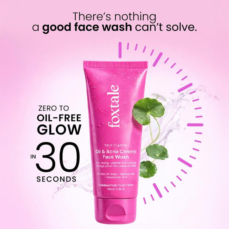 Foxtale True Clarity Oil & Acne Control Face Wash – 100ml