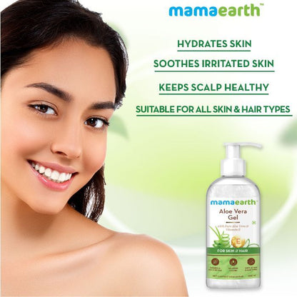 Mamaearth Aloe Vera Gel Pure Aloe Vera & Vitamin E for Skin and Hair - 300 ml - Image 3