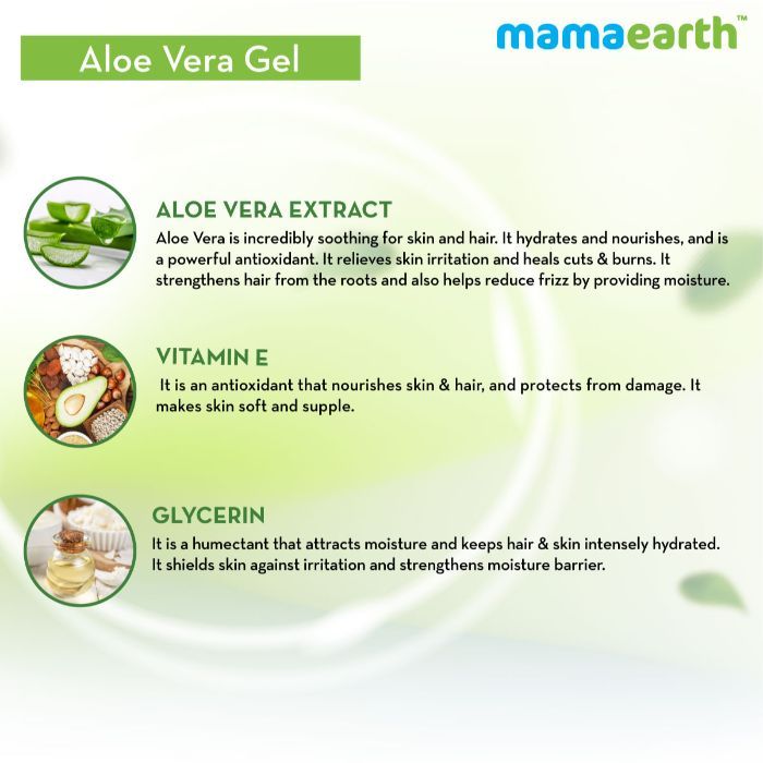 Mamaearth Aloe Vera Gel Pure Aloe Vera & Vitamin E for Skin and Hair - 300 ml - Image 4