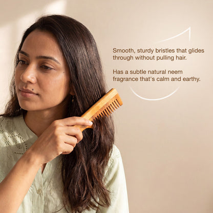 Alps Goodness 100% Natural Neem Comb (Pack of 1) – Comes with a bag - image 4