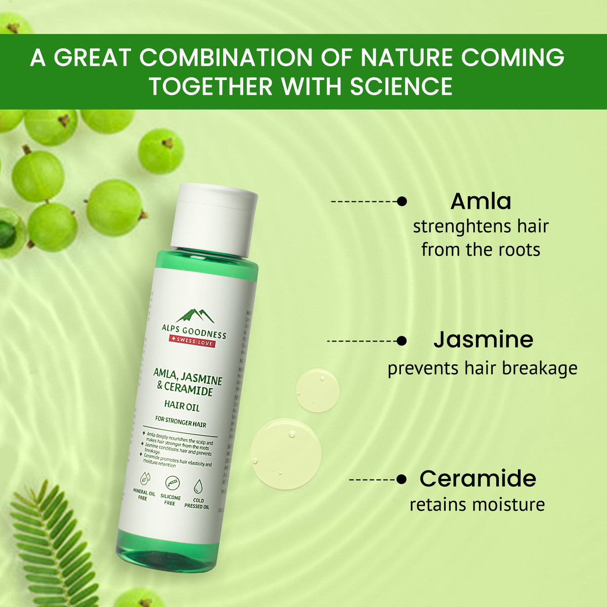 Alps Goodness Amla, Jasmine & Ceramide Hair Oil for Stronger Hair (95 ml) – Lightweight Oil - image 2