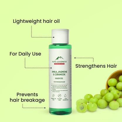 Alps Goodness Amla, Jasmine & Ceramide Hair Oil for Stronger Hair (95 ml) – Lightweight Oil - image 3