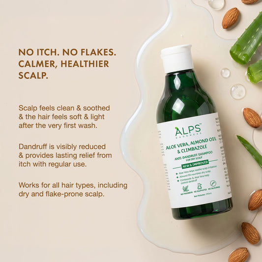 Alps Goodness Aloe Vera, Almond Oil & Climbazole Anti-Dandruff Shampoo for Dry Scalp (290 ml) I Shampoo for Dry Scalp & Hair – Anti-Dandruff Shampoo - image 2