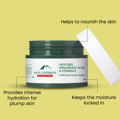 Alps Goodness Avocado, Hyaluronic Acid & Vitamin E Hydrating Night Cream For Dry Skin (50 gm) – Moisturizer for Face - image 3