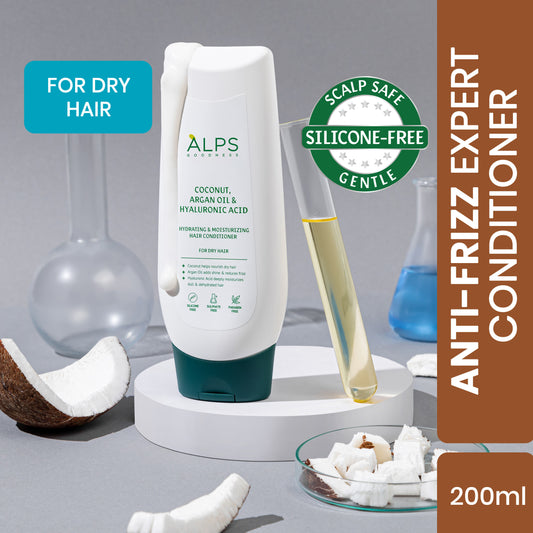 Alps Goodness Coconut, Argan Oil & Hyaluronic Acid Hydrating & Moisturizing Conditioner For Dry Hair(200 ml) – No Nasties - Alps Goodness