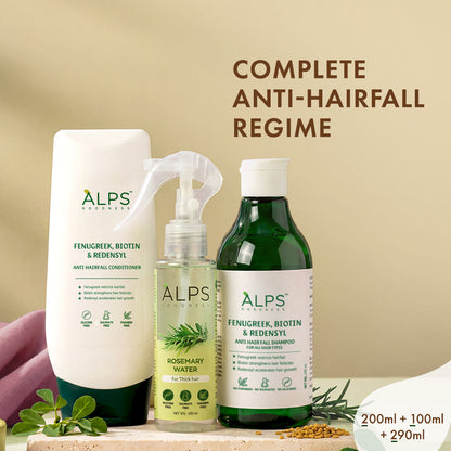 Alps Goodness Complete Anti Hairfall Regime – Fenugreek Biotin & Redensyl Shampoo 290 ml - Alps Goodness
