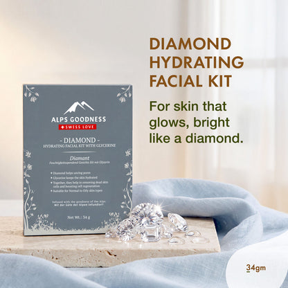 Alps Goodness Diamond Hydrating Facial Kit with Glycerine (34 gm) – Glowing Skin - Alps Goodness