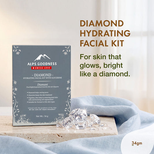 Alps Goodness Diamond Hydrating Facial Kit with Glycerine (34 gm) – Glowing Skin - Alps Goodness