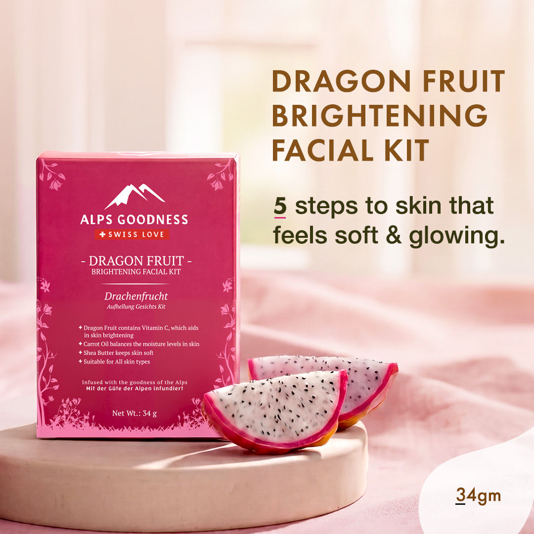 Alps Goodness Dragon Fruit Brightening Facial Kit (34 gm) – Radiant Glow - Alps Goodness