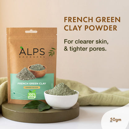 Alps Goodness French Green Clay Powder (50 gm) – 100% Natural Powder - Alps Goodness