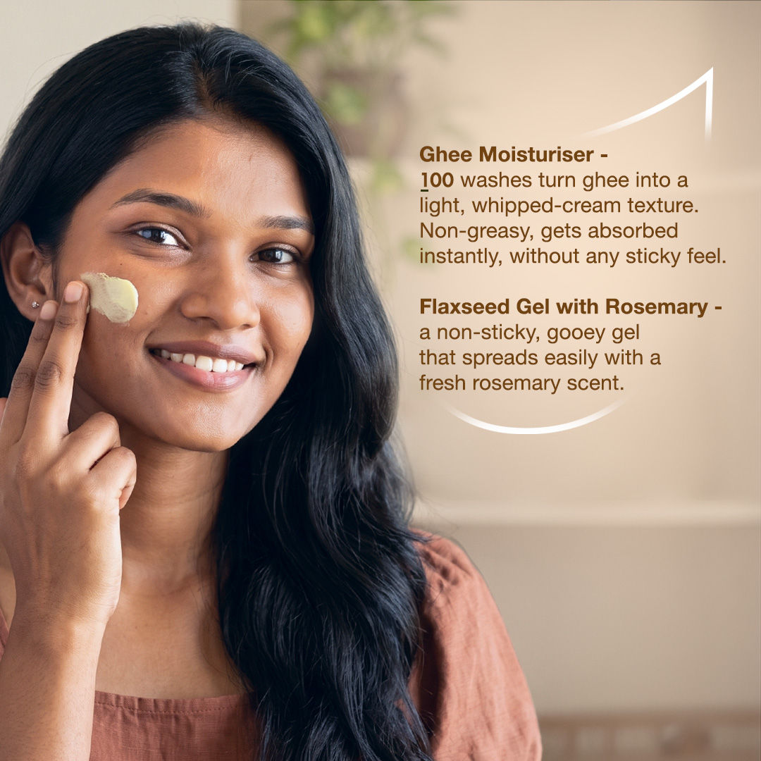 Alps Goodness Hair & Skin Nourishing Duo – Flaxseed Gel with Rosemary Hair Mask (300 ml) + Ghee Moisturiser (100 gm) - image 4