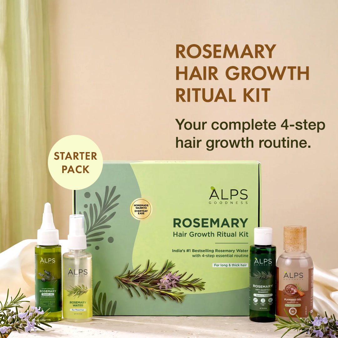 Alps Goodness Rosemary Hair Growth Ritual Kit – Powered With the Goodness of Rosemary & Flaxseed - Alps Goodness