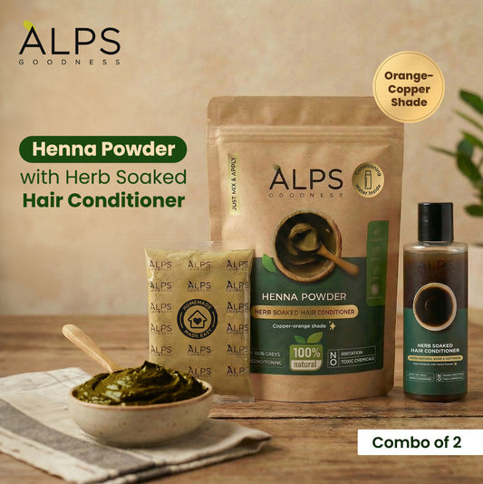 Alps Goodness Henna Powder with Herb-Soaked Hair Conditioner – Henna Powder - Alps Goodness