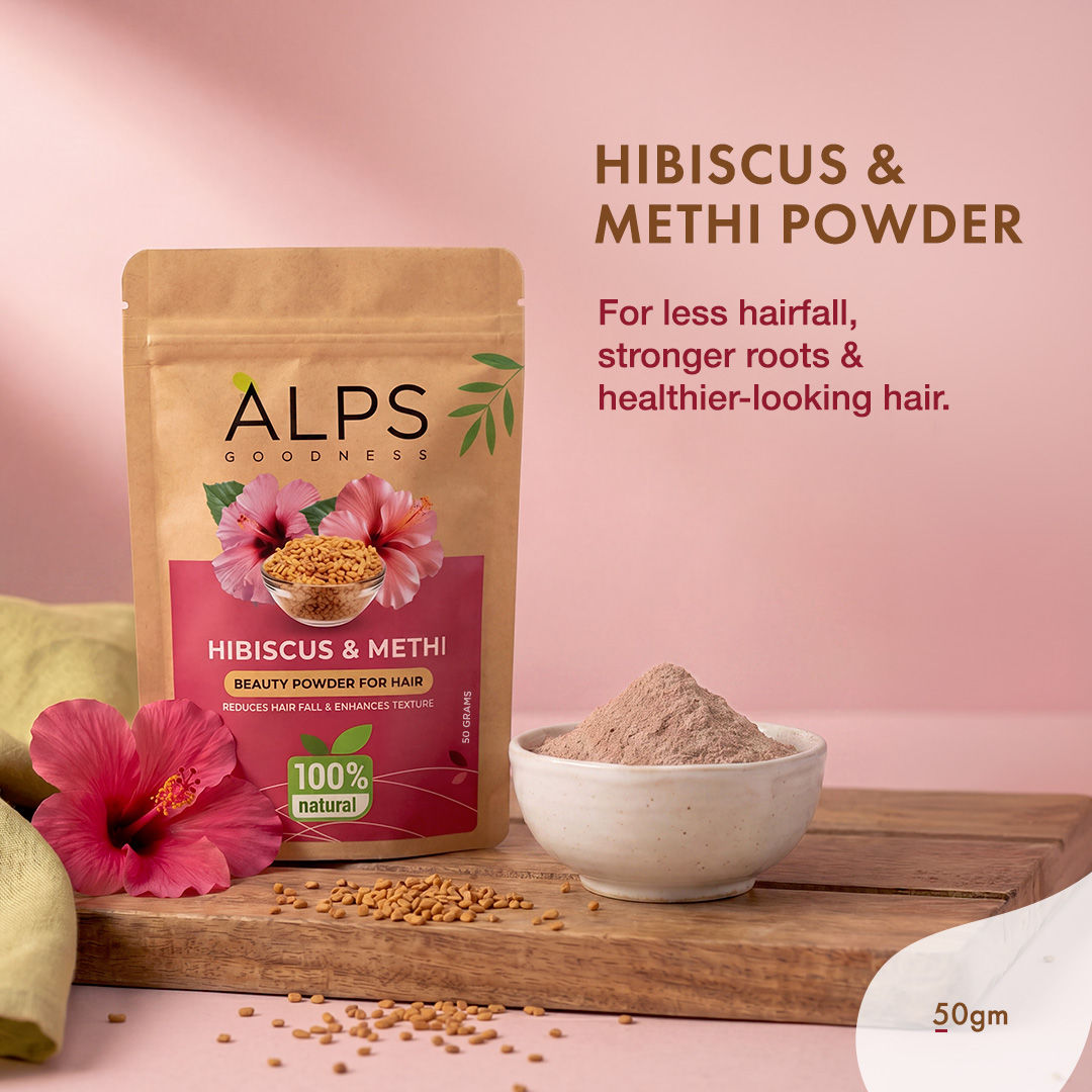 Alps Goodness Hibiscus & Methi Powder(50 gm) - Alps Goodness