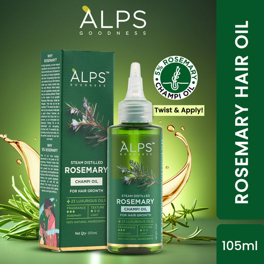 Alps Goodness Rosemary Hair Oil (105 ml) – Promotes Hair Growth - Alps Goodness