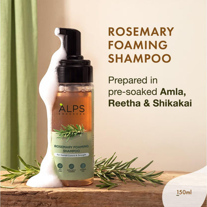 Alps Goodness Rosemary Foaming Shampoo – Presoaked in Amla Reetha Shikakai water - Alps Goodness