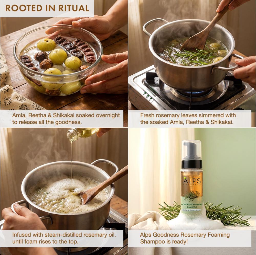 Alps Goodness Rosemary Foaming Shampoo – Presoaked in Amla Reetha Shikakai water - image 2