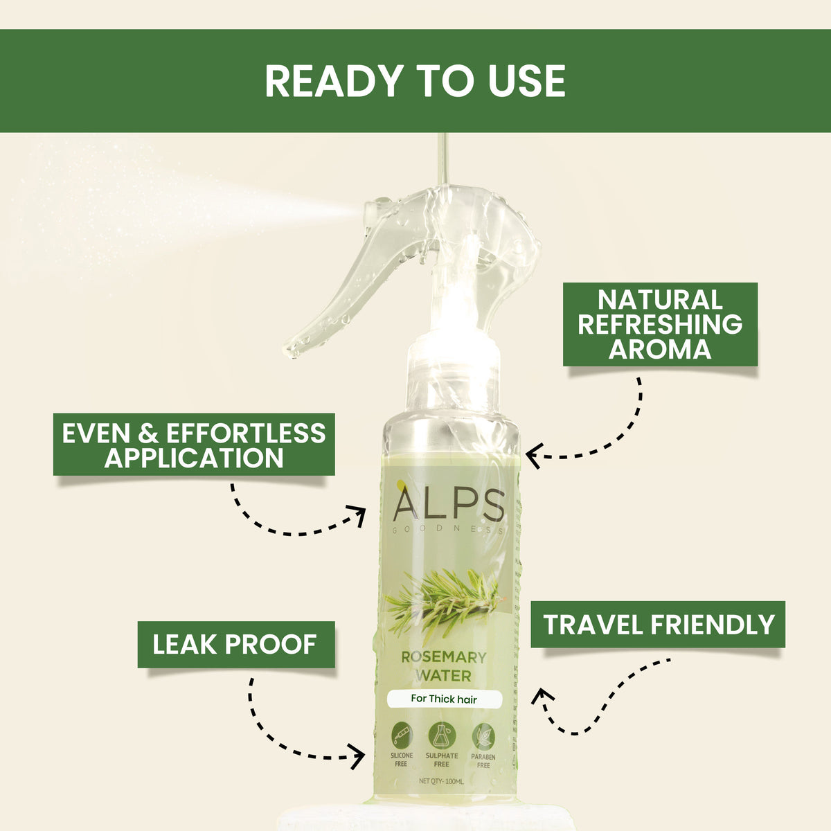 Alps Goodness Rosemary Hair Growth Pro Kit (Pack of 3) – Rosemary & Curry Leaf Powder (50 gm), Rosemary Water (100 ml) & Rosemary Essential Oil (10 ml) - image 3