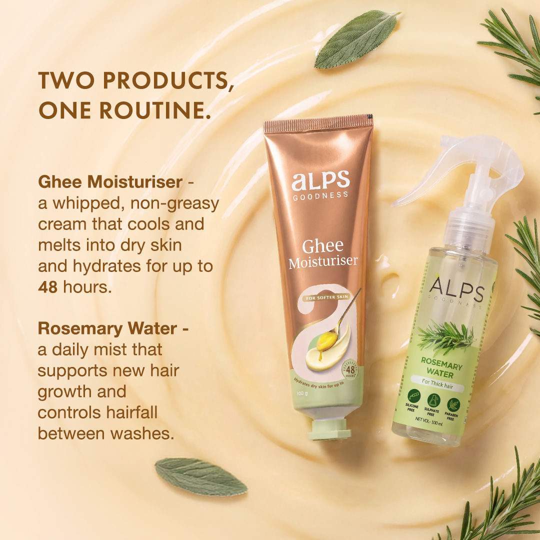 Alps Goodness Rosemary Water & Ghee Moisturiser Combo – Hair Growth Spray (100 ml) + Deep Moisturising Cream (100 gm) - image 2