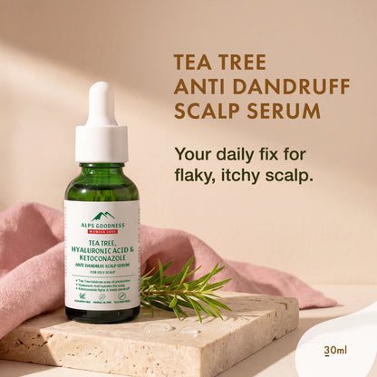 Alps Goodness Tea Tree Oil, Hyaluronic Acid & Ketoconazole Anti Dandruff Scalp Serum For Oily Scalp (30 ml) - Alps Goodness