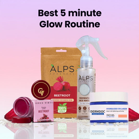 Alps Goodness X Good Vibes X DERMDOC Best 5 Minute Glow Routine – Rice Water - Alps Goodness