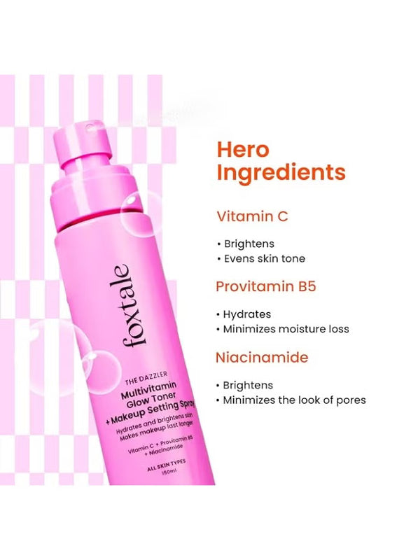 Foxtale The Dazzler Multivitamin Glow Toner + Makeup Setting Spray – 150ml