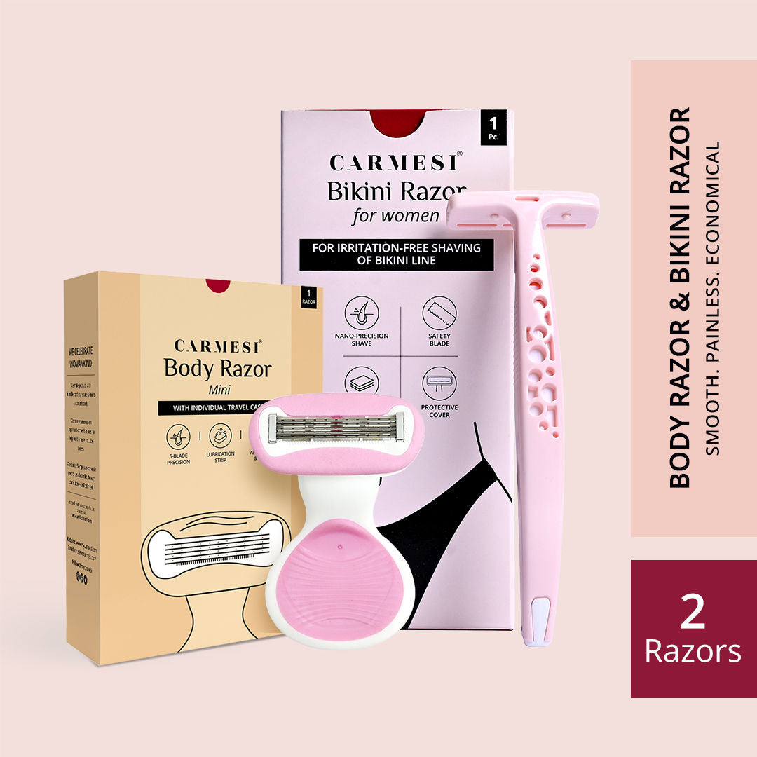 Carmesi Body Razor Mini (Pack of 1) & Bikini Razor (Pack of 1) - Carmesi