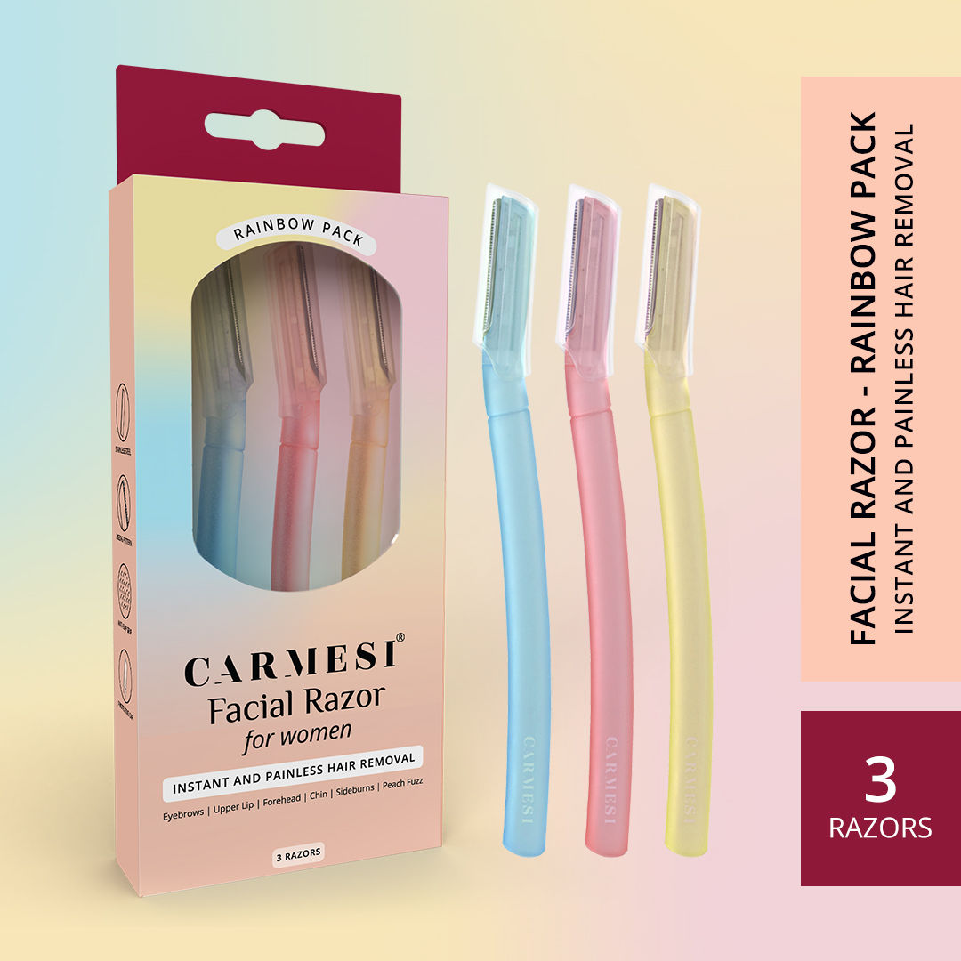 Carmesi Facial Razor Rainbow Pack 3 Pcs - Carmesi