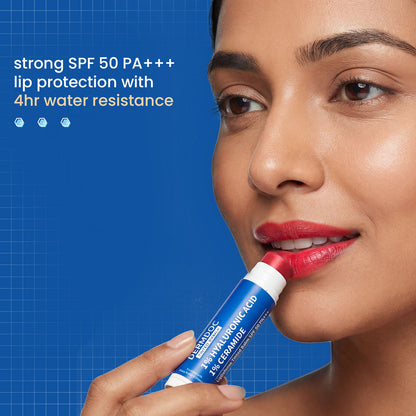 DermDoc 1% Hyaluronic Acid + 1% Ceramide Berry Tinted Lip Balm SPF 50 PA+++ 4 gm - image 5